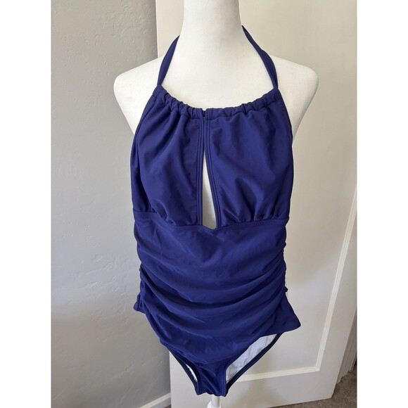 B2Prity Other - B2prity Cobalt Blue Slimming Halter One Piece Swimsuit Size Small NWOT Tummy